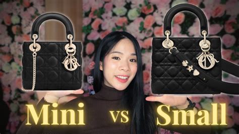 lady dior size mini vs small|Lady Dior Bag Size Comparison .